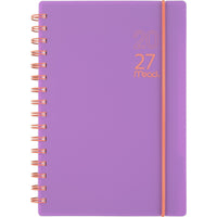 Mead – Agenda hebdomadaire/mensuel 2027 petit – 8 1/2 po x 6 po – Colour Pop violet – bilingue-15 mois : octobre 2026 à décembre 2027 + 3 pages mensuelles de janvier, février et mars 2028