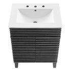 Modway - Render 24" Vanette de salle de bain - Blanc charbon-Portes doubles à fermeture douce