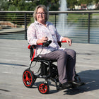 Journey - Air Elite Fauteuil électrique pliant léger - rouge-Le cadre en fibre de carbone ne pèse que 26 lb sans la batterie pour un transport et une manipulation plus faciles