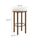 Modway - Fable Tissu Boucle Tabourets de bar - Ivoire de noyer - Ensemble de 2-Siège rond rembourré