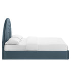 Modway - Solana Arqué Performance Velvet Lit de plateforme complet, Cadet Blue-Base du socle