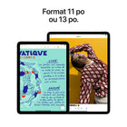 Apple - iPad Air 13 po, Puce M3, Wi-Fi, 128 Go, Comète-iPadOS + apps:  Sous iPadOS, iPad atteint de nouveaux sommets de productivité, de convivialité et de polyvalence. Exécutez plusieurs apps à la fois, utilisez l’Apple Pencil pour écrire dans n’importe quelle zone de texte avec Griffonner, retouchez vos photos et partagez-les. Stage Manager facilite le multitâche en vous permettant de redimensionner et superposer vos fenêtres d’apps et de travailler sur deux écrans en ajoutant un moniteur externe. iPad Ai