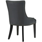 Modway - Marquis Imitation cuir Chaise à manger Ensemble de 4 - Noir-Pieds en caoutchouc massif