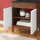 Modway - Render 24" Vanette de salle de bain - Noyer blanc Noir-Portes doubles à fermeture douce