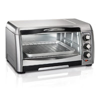 Four grille–pain HamiltonBeach − acier inox-La grande porte vitrée incurvée facilite l’accès aux aliments