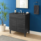 Modway - Render 30" Vanette de salle de bain - Noir charbon-Portes à fermeture douce