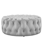 Modway - Amour Gros rond à boutons touffés Performance Velvet Ottoman - Gris clair-Capacité de poids de l’ottoman : 330 lb