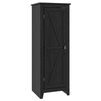 HOMCOM - Armoire de cuisine 48 po avec porte de grange - noir-Disposition à quatre niveaux maximise le rangement vertical 