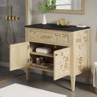 Modway - Elysian 36" Vanette de salle de bain - Burl noir-Charnières de cuisine dissimulées