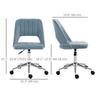 Vinsetto - Chaise de bureau pivotante sans accoudoirs - Bleu ciel-Design de dossier ajouré favorisant la circulation de l’air