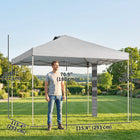 Outsunny - Tente auvent pliante 9.6 pi l x 9.6 pi L avec poches - Installation facile à 1 bouton - Gris clair-Aération supérieure pour une meilleure circulation de l'air et dissipation de la chaleur