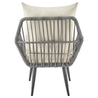 Manhattan Comfort - Ensemble moderne de patio Cannes pour 2 personnes avec table d’appoint - gris et crème - lot de 3-Assemblage à domicile requis Tout le matériel inclus