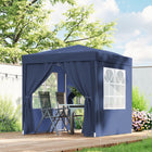 Outsunny - Tente auvent pliante 6.6 pi l x 6.6 pi L pour extérieur - jardin - patio - Bleu-Toile en oxford résistante au feu et à l'eau avec revêtement anti-UV pour bloquer la plupart des rayons nocifs