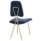 Modway - Ponder Performance Velvet Fauteuil d’appoint de salle à manger - Marine-Limite de poids : 330 lbs.