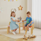 Qaba - Ensemble table et chaises pour enfants, table et ensemble de 4 chaises pour tout-petits - multicolore-Structure solide permettant à chaque chaise de supporter jusqu'à 176 lb pour plus de tranquillité d'esprit  
