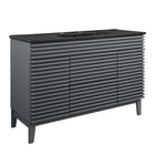 Modway - Render 48" Vanité de salle de bain à un seul lavabo - Gris Noir-Vanité moderne du milieu du siècle