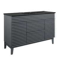 Modway - Render 48" Vanité de salle de bain à un seul lavabo - Gris Noir-Vanité moderne du milieu du siècle