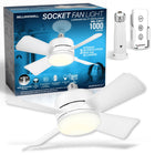 Bell+Howell - Ventilateur à douille de 15,7 po, lumière chaude avec télécommande - Blanc-Super lumineux : jusqu'à 1 000 lumens de lumière LED