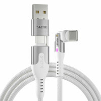 Statik - 360 Pro Câble de Charge/Sync Universel Magnétique 6.6 pi, Blanc-Nouvelles couleurs et nouvelles version Pro : Choisissez entre Orange vif et Bleu marine, ou optez pour les deux pour un style encore plus affirmé. Retrouvez facilement vos câbles et organisez-les grâce à un système de couleurs ingénieux