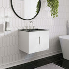 Modway - Vitality 24" Vanette de salle de bain - Blanc Noir-Construction en MDF et panneau de particules