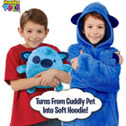 Huggle - Pets Sweat à capuche et peluche bleus-Idéal pour les voyages en voiture Utilisez-le comme oreiller de voiture