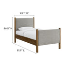 Modway - Maven Taille jumelle Tissu tapis Lit de plateforme, Noyer de blé-8