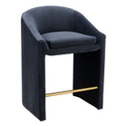 Zuo - Emas Tabouret de comptoir - Midnight Gris-Repose-pieds ergonomique et confortable