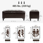 HOMCOM - Banc de rangement avec pouf à dessus rabattable - brun-C’est un excellent élément de décoration et d’organisation avec un grand espace de rangement pour vos affaires et objets divers 
