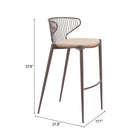 Zuo - Silues Tabouret de bar - Taupe/Brun - Ensemble de 2-6