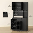 HOMCOM - Armoire 71 po avec station de charge - noir-Le panneau perforé à l’arrière avec 10 trous et six crochets en S garde les outils à portée de main 