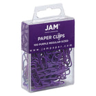 JAM Paper - Trombones standard colourés - 1 pouce - violets - paquet de 100-Taille : 1 pouce (standard/régulier) | Gardez vos piles de papier organisées avec des trombones colourés