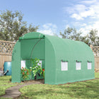 Outsunny - serre tunnel avec porte enroulable - 14.6' x 6.6' x 6.6'- Idéal pour prolonger la saison de croissance des plantes et protéger contre les conditions météorologiques extrêmes  
