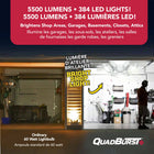 Bell+Howell - Lampe d'atelier QuadBurst 360 à 4 panneaux à visser pour plafond de garage-Le fini blanc durable s'harmonise avec les plafonds de garage et d'atelier