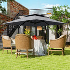 Outsunny - Parasol de patio déporté 10 pi L x 10 pi l, gris clair-Tissu oléfine de haute qualité  