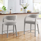 Modway - Pinnacle Boucle Tapis Tabouret de comptoir - Taupe Silver - Ensemble de 2-Épingles de pied non marquées