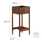 Modway - Zaire 18" Armoire de toilette de salle de bain (lavabo non inclus) - Noyer-Tiroir fixe