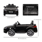 Aosom - Voiture électrique pour enfants sous licence officielle - véhicule à batterie 6v - noir-Boutons de klaxon et de musique séparés sur le volant, clairs et puissants 