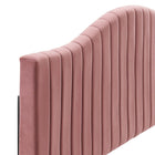Modway - Brielle Chenal Touffé Performance Velvet Tête de lit King/King de Californie, Rose poussiéreuse-Tissu résistant aux taches durable