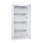 Manhattan Comfort - Placard de rangement moderne Hopkins 29,61 po à 4 étagères - Blanc-Style de porte à ouverture à 90° avec charnière de porte européenne à fermeture douce