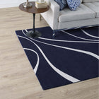 Modway - Therese Tourbillon abstrait Tapis de 5 pi l x 8 pi L - Marine et Ivoire-Protéger les planchers de la circulation ou des meubles