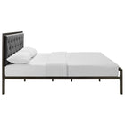 Modway - Mia Tissu Lit Queen, Brun Gris-Assemblée requise