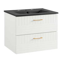 Modway - Daybreak 24" Vanette de salle de bain - Blanc Noir-Vanité de salle de bain moderne