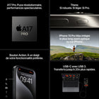 Apple - iPhone 15 Pro 6,1 po ecran Liquid Retina, 512 Go, Titane noir, Bell et Virgin Plus-Fonctionnalités De Sécurité Vitales : Si vous êtes en situation d'urgence, mais qu'aucun réseau cellulaire ou Wi-Fi n'est à votre portée, Urgence SOS par satellite peut vous aider. Et avec Détection d'accident, iPhone peut reconnaître un accident de voiture grave et appeler les secours pour vous