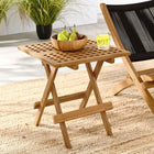 Modway - Vienna Terrasse extérieure Bois de teck Table d’appoint - Naturel-Carré en haut de la grille