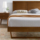Modway - Marlee Bois Plate-lit complet avec cadre angulaire, Noyer-Assemblée requise