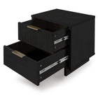 Manhattan Comfort - Table de nuit moderne Granville 46 cm à 2 tiroirs - Noir-Doté d'une épaisseur de panneau de 25 mm fabriqué en bois massif de haute qualité et d'une façade de tiroir nervurée en bois massif