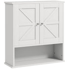 kleankin - Armoire murale de salle de bain style ferme - blanc-Conception murale permettant une utilisation efficace de l'espace mural