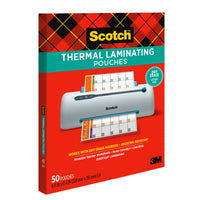 Scotch - Pochettes de plastification thermique effaçables à sec - paquet de 50-Idéal pour protéger les objets contre les dommages et offre une finition claire, professionnelle et sans danger pour les photos