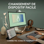 Logitech - Pebble Mouse 2 M350s fine sans fil Bluetooth, portable, légère, boutons personnalisables - Rose-Connectez 3 dispositifs: utilisez le Bluetooth pour connecter jusqu'à 3 dispositifs sans fil sur différents SE (Windows/macOS/iPadOS/ChromeOS) et passez de l'un à l'autre avec le bouton Easy-Switch
