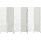 HOMCOM - Séparateur de pièce autoportant à 6 panneaux avec présentoir à panneau perforé pour bureau à domicile - blanc-Le design à six panneaux crée un espace personnel ou divise facilement les grandes pièces  
